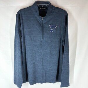 Travis Mathew Blue STL Blues 1/4 Zip Pullover Size M